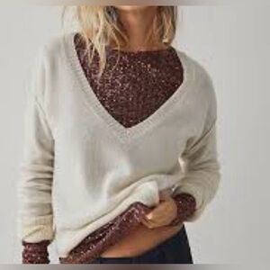 🤎Free People Gold Rush Sequin Top🤎